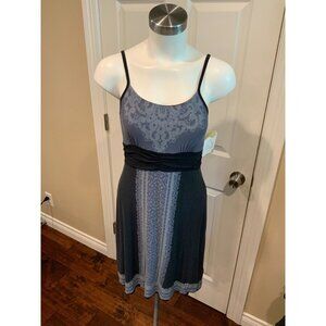 Athleta Blue & Gray Floral Print Athletic Tank Dress, Size XS